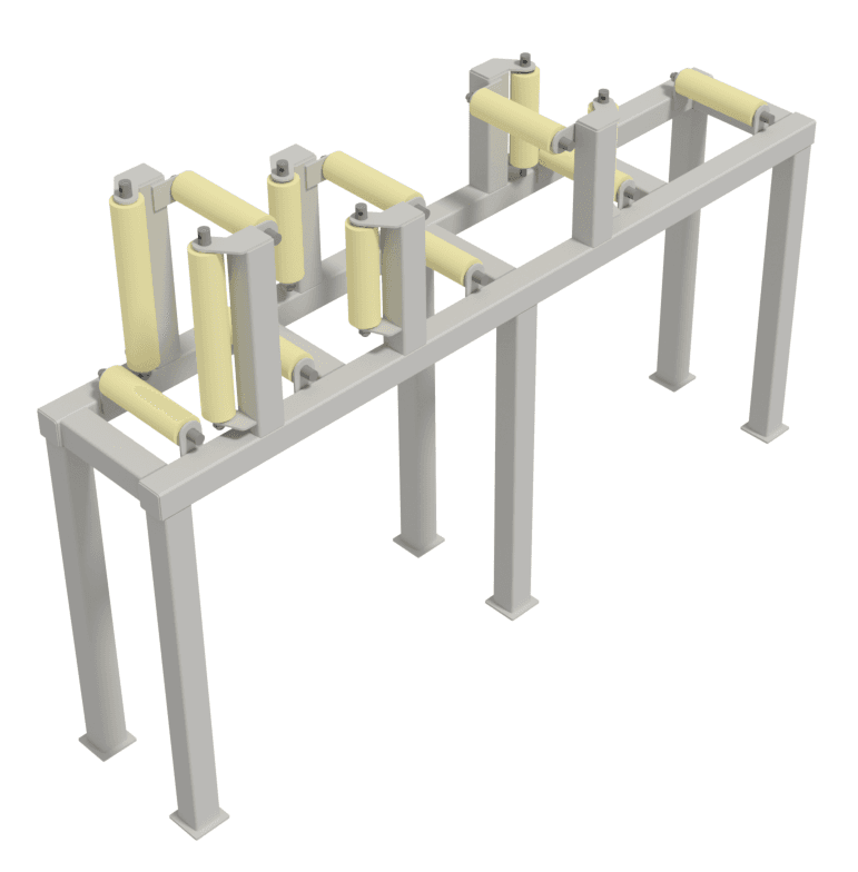 Roller table used for handling power and or telecommunications cable in an offshore environment