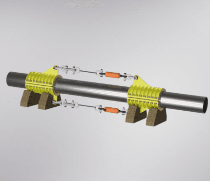Test setup of the riser clamps.
